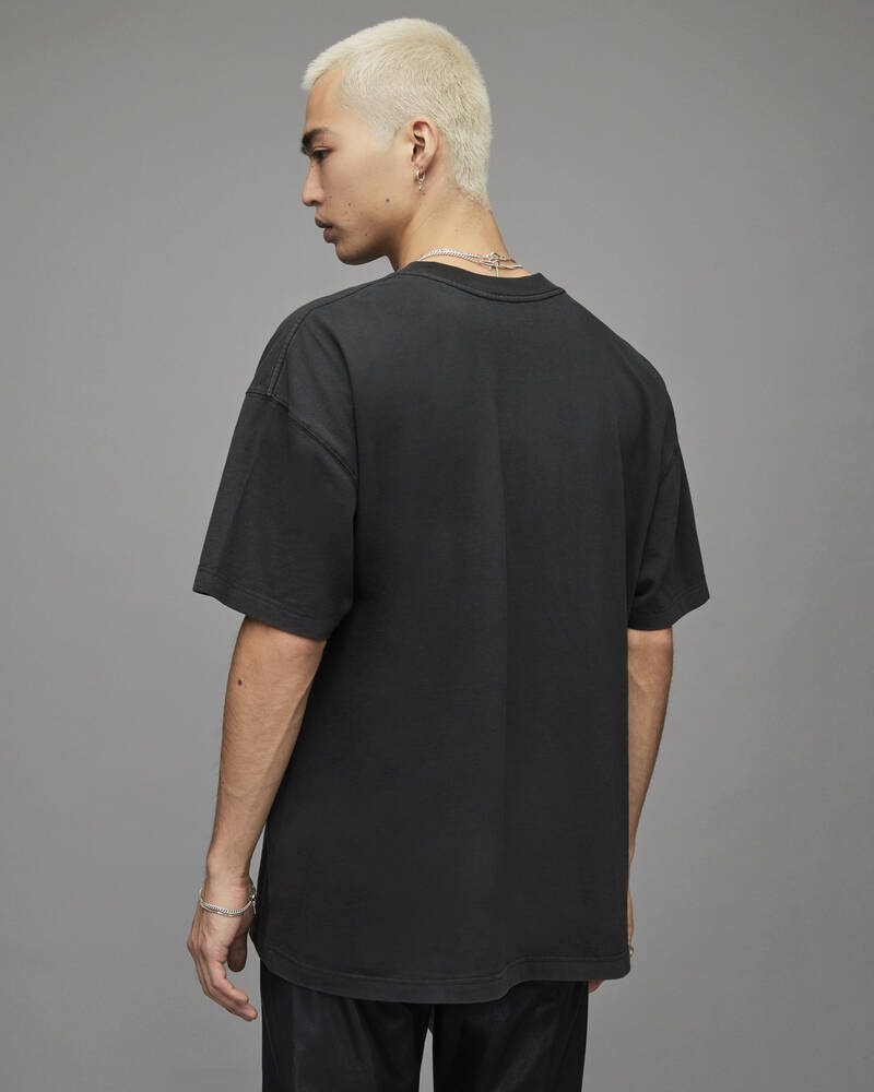 Allsaints Theque Crew T-shirt Herr Svarta | SE.MG230X-162