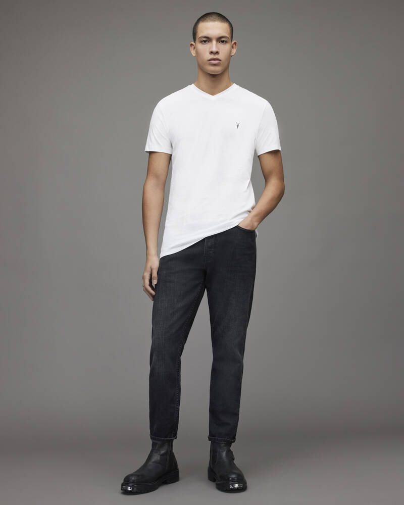 Allsaints Tonic V Neck T-shirt Herr Vita | SE.MD001M-437