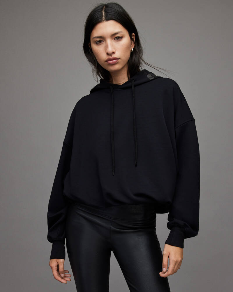 Allsaints Twyla Relaxed Hoodie Dam Svarta | SE.WM133X-5