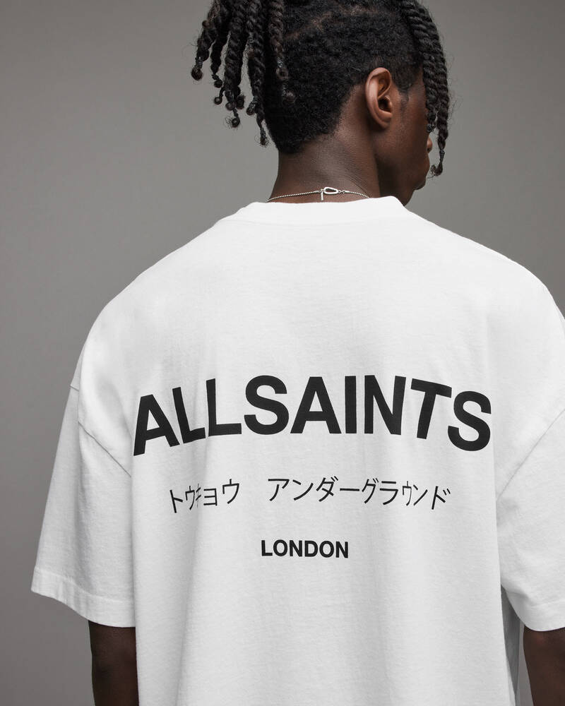 Allsaints Underground Crew T-shirt Herr Vita | SE.MG385W-7266