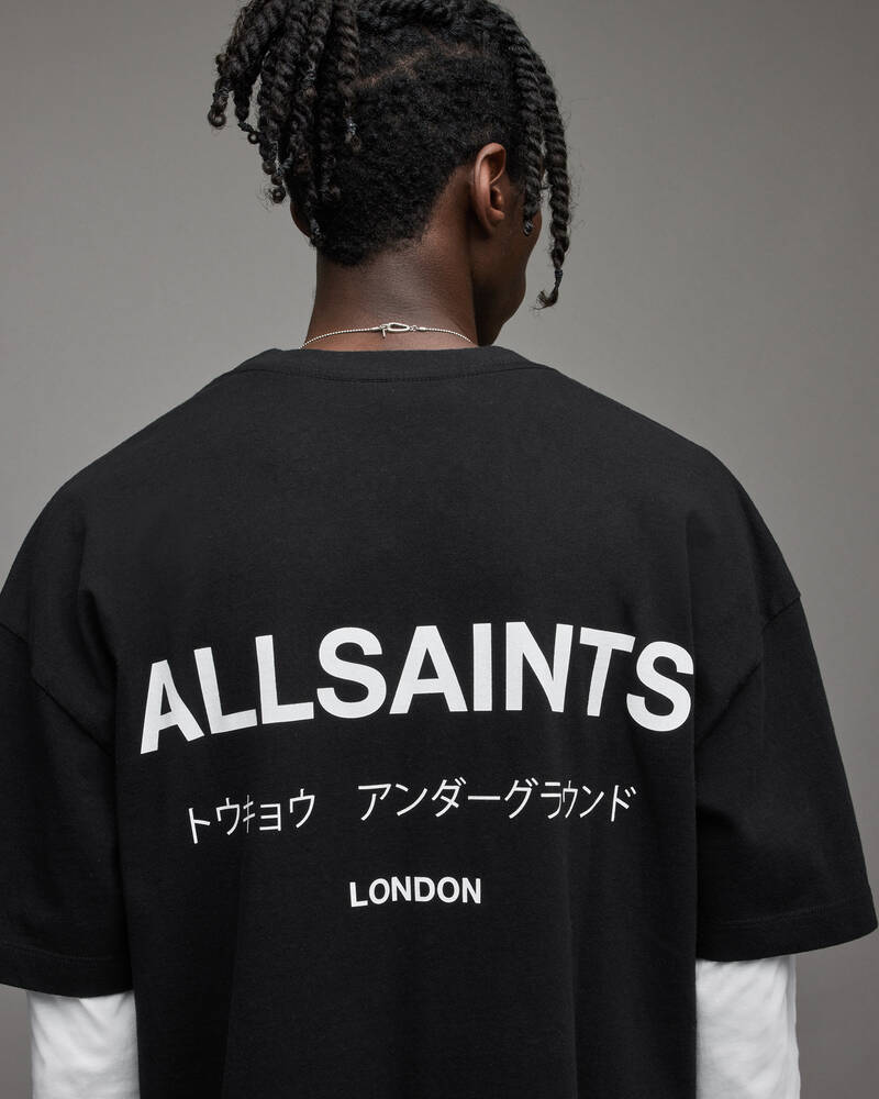 Allsaints Underground Crew T-shirt Herr Svarta | SE.MG386W-451