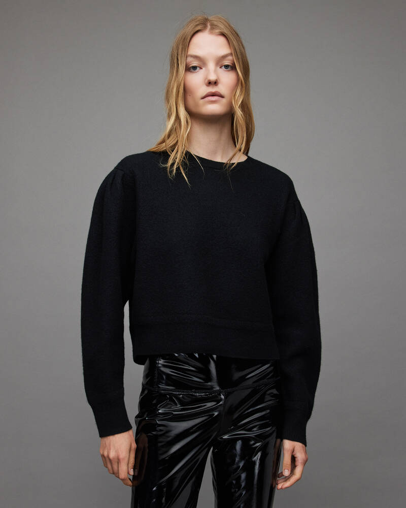 Allsaints Vika Boiled Jumper Stickat Dam Svarta | SE.WK022X-5