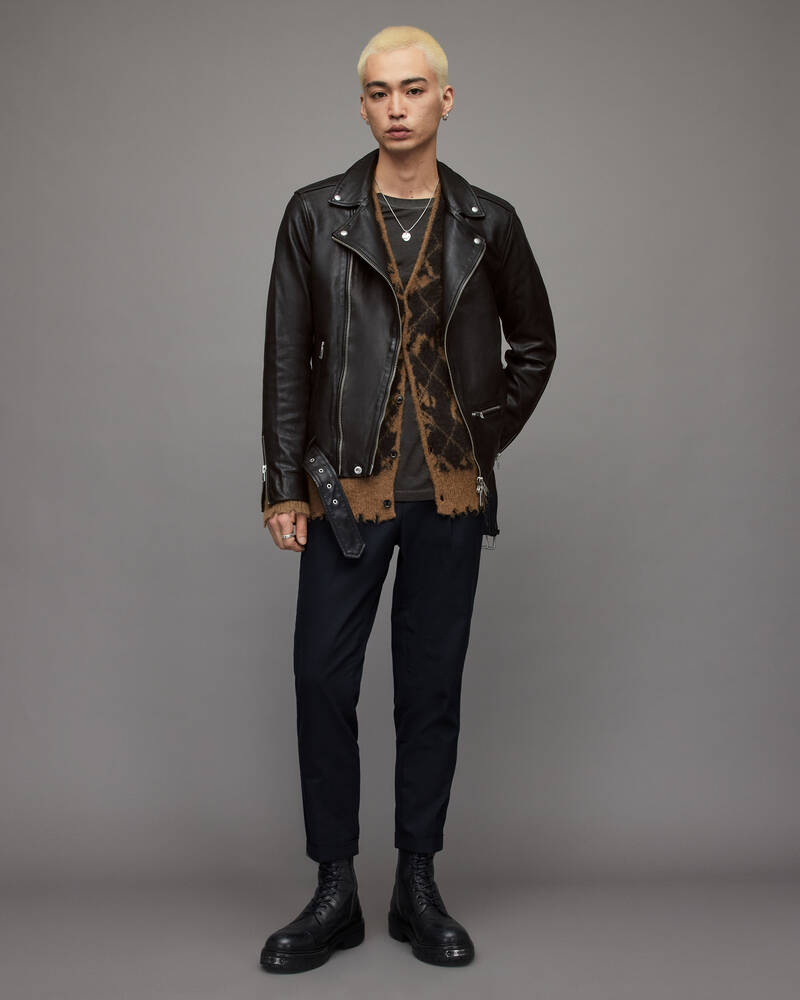 Allsaints Wick Läder Biker Jacka Herr Svarta | SE.ML007P-5